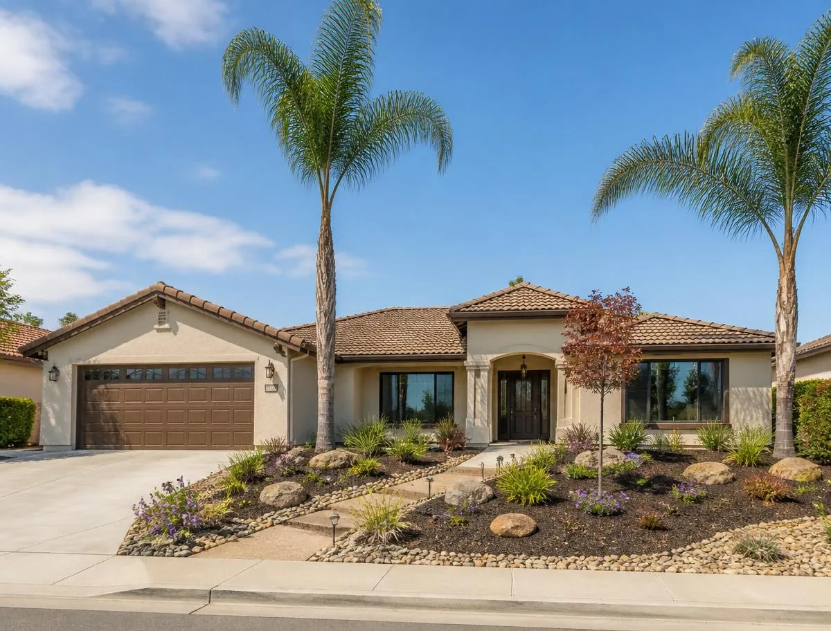 California ranch home — front window tint